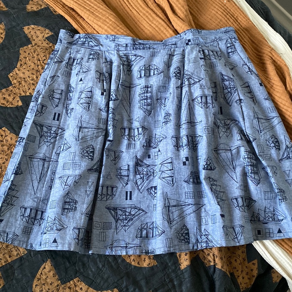 Birds of North America Nautical Chambray Skirt